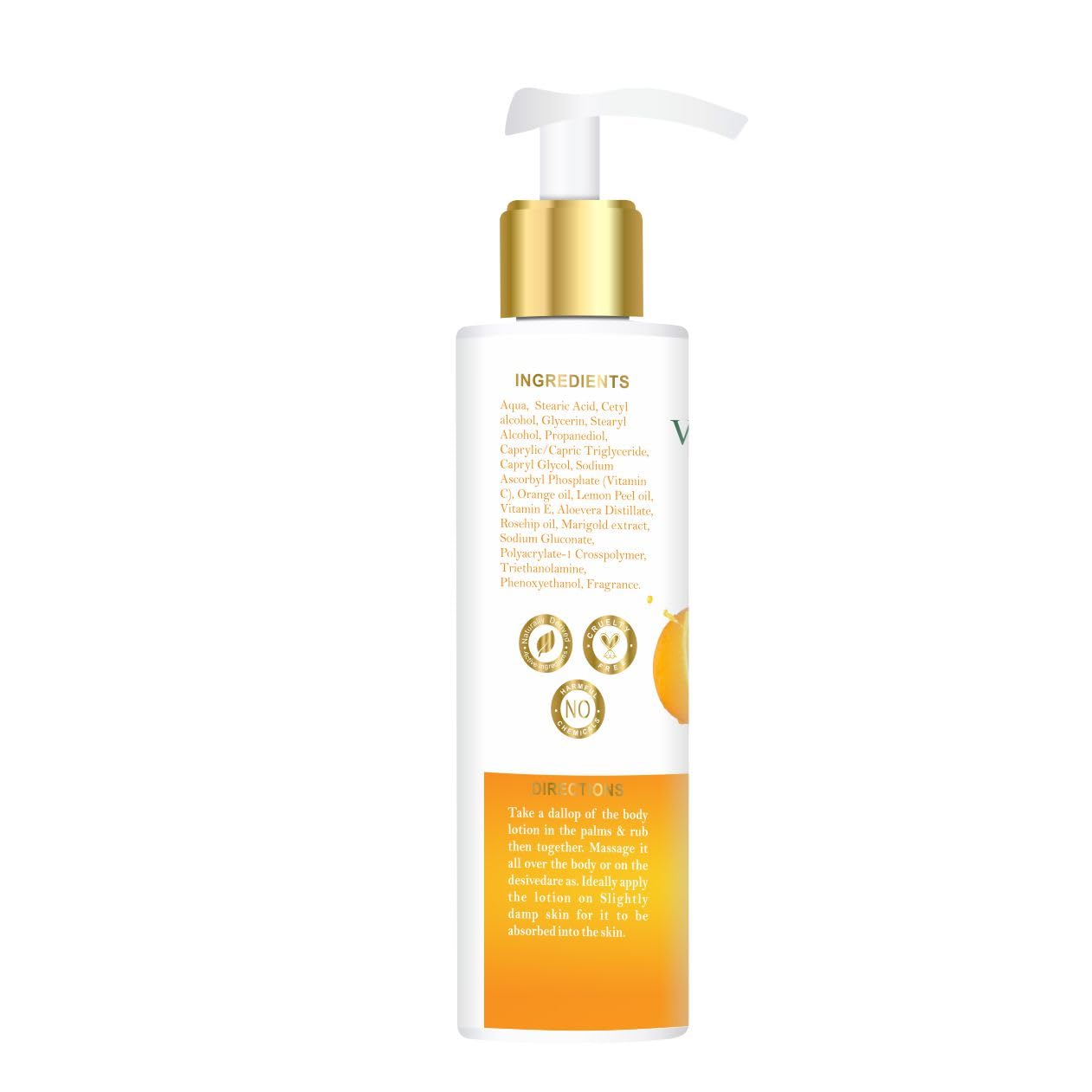 Lords Vitamin C Body Lotion with Rosehip & Lemon Peel Oil - 200ml Hydrating Moisturizer for Dry Skin - Brightening & Anti-Aging Skincare for Face & Body - Perfect for Daily Use & Night Routine