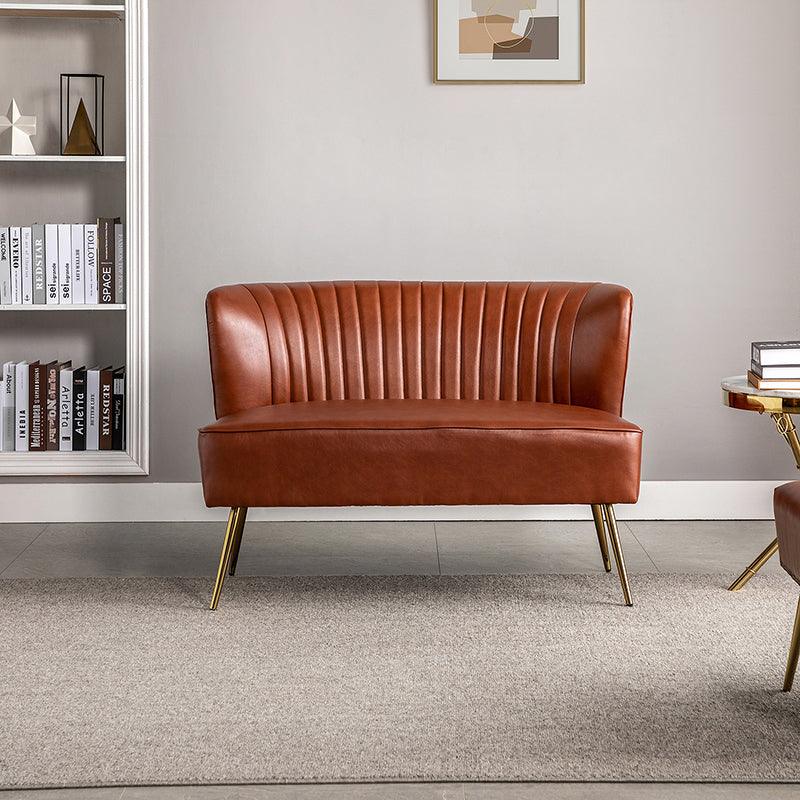 Agnes Vegan Leather Loveseat - Eco-Friendly Faux Leather Sofa for Small Spaces | Perfect for Apartments, Living Rooms & Home Offices
