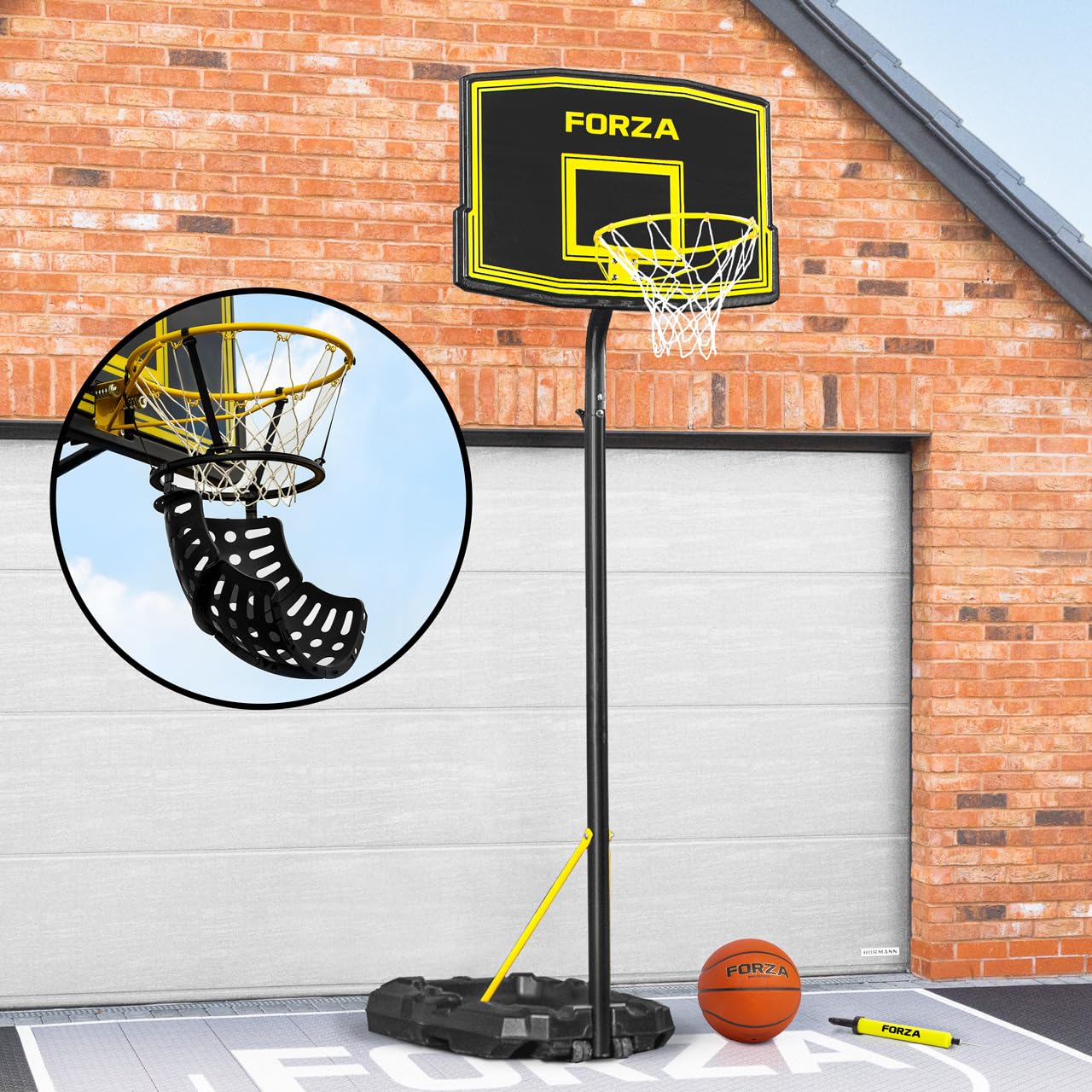 FORZA Adjustable Basketball Hoop and Stand System - Portable Height Adjustable Basketball Goal for Kids & Adults | Indoor Outdoor Basketball Hoop for Driveway, Backyard, Gym | 4 Styles to Choose From