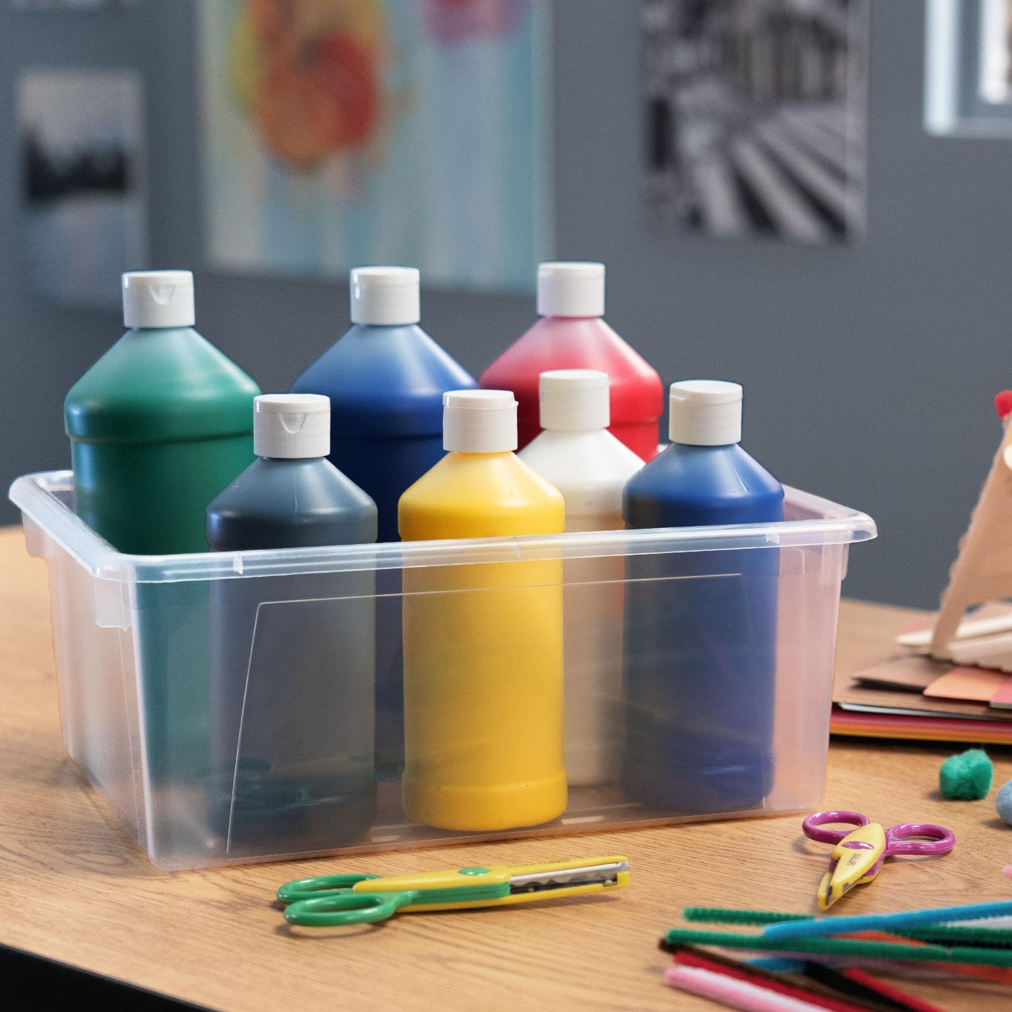 School Smart Durable Plastic Storage Tray - Letter Size Translucent Organizer for Classroom Supplies, Home Office & Craft Organization | Perfect for Teachers, Students & Home Organization