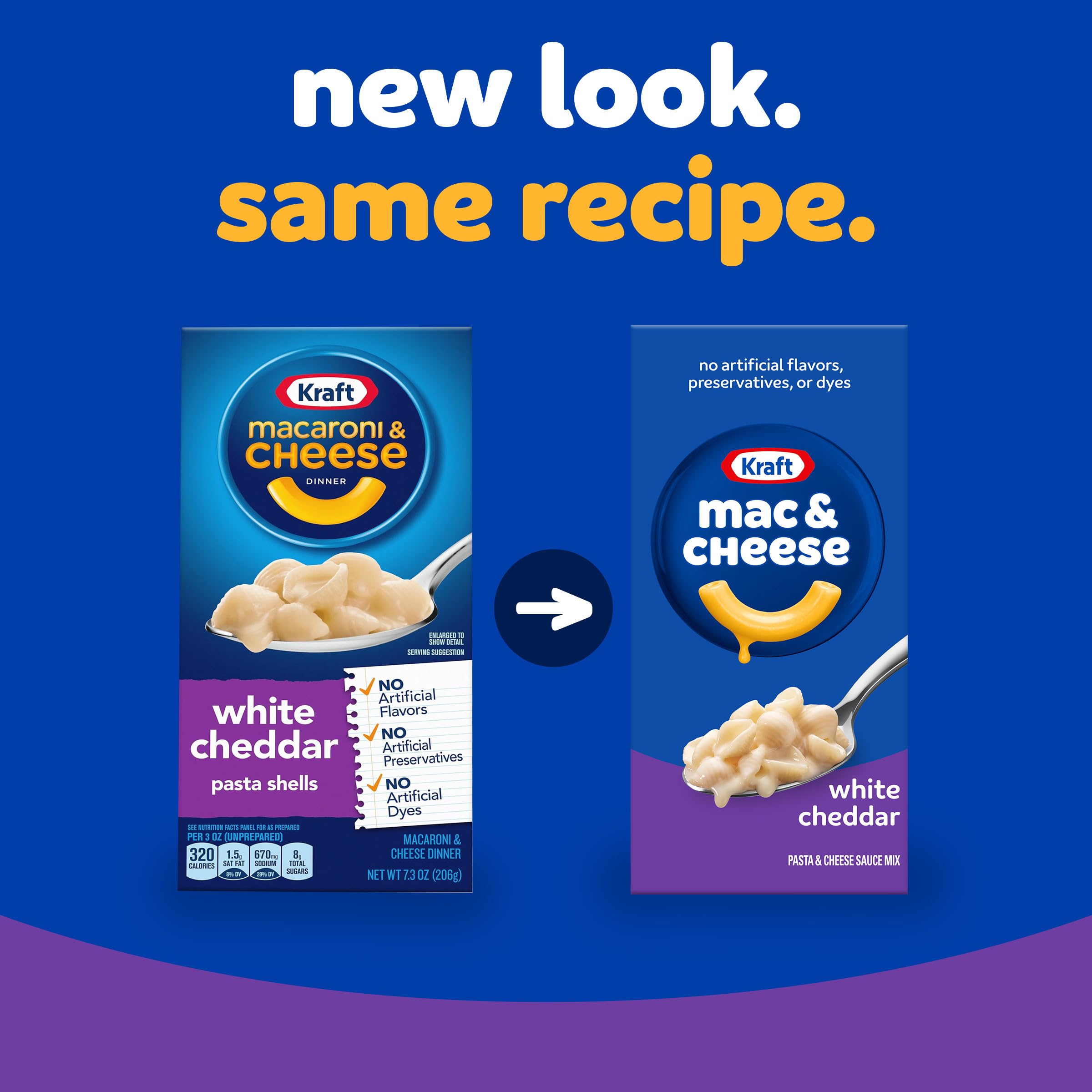 Kraft White Cheddar Mac & Cheese Pasta Dinner - 7.3 oz Box | Creamy Shell Pasta for Quick Meals, Kids Lunch & Comfort Food