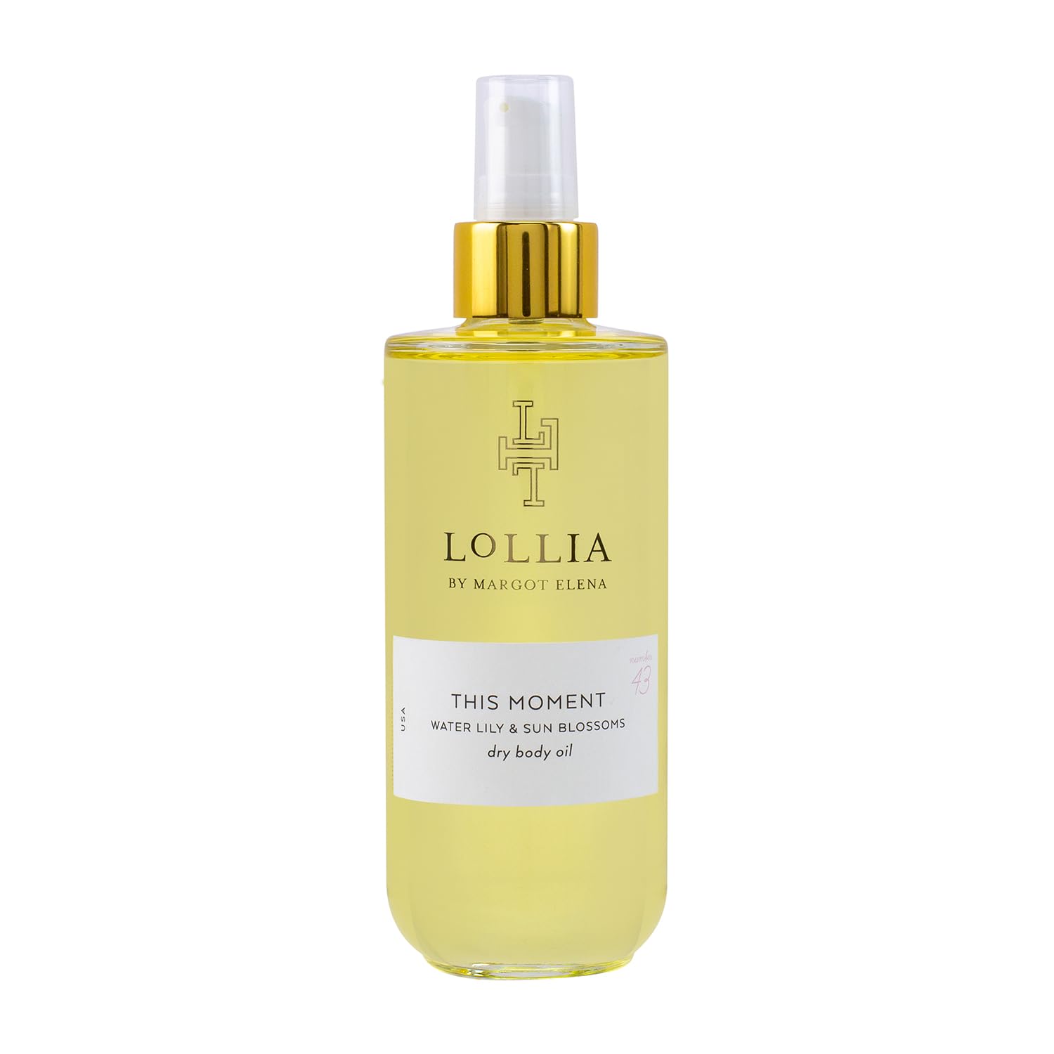 LOLLIA This Moment Dry Body Oil, 6.8 Fl Oz - Water Lily & Sun Blossom Scent - Hydrating Moisturizer for Women | All Skin Types | Perfect for Daily Use, Spa Days & Gift Giving