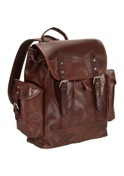 Mancini Buffalo Collection Genuine Leather Backpack for 15.6 Inch Laptop & Tablet - Durable Work Bag for Men & Women, Perfect for Office, School, Travel & Daily Commute