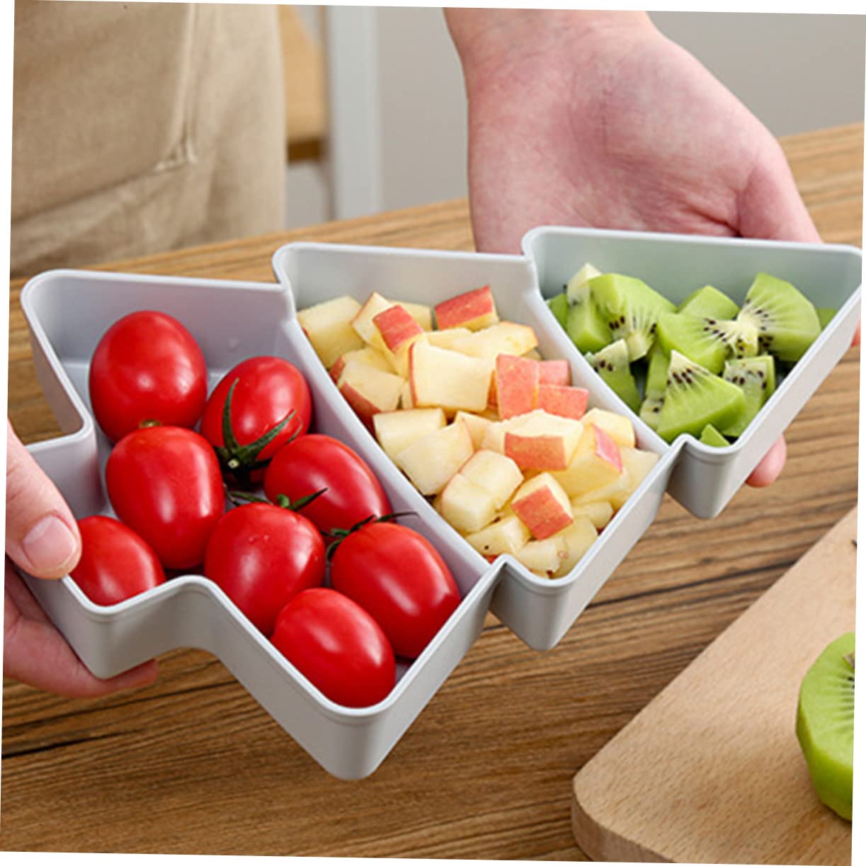 NOLITOY 6-Piece Christmas Tree Shaped Serving Tray Set - Reusable Plastic Snack Dish for Candy, Nuts, Fruits | Holiday Party Decor & Kitchen Serving Essentials