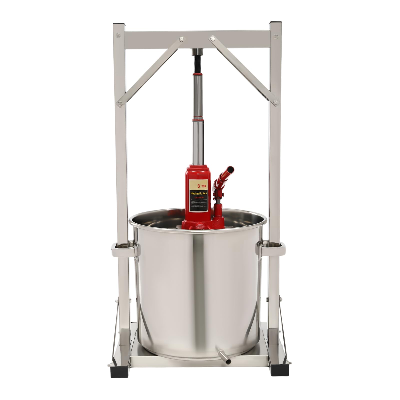 22L/5.8 Gallon Stainless Steel Wine Press - Heavy Duty Fruit Crusher for Grape, Apple & Berry Cider Making - Freestanding Columnar Design for Home Brewing & Winemaking - Perfect for DIY Wine, Juice Extraction & Fermentation Supplies