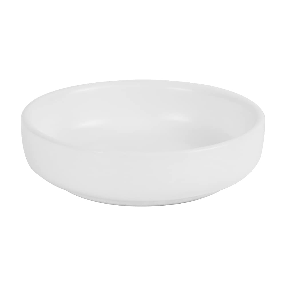 Cute White Ceramic Paper Clip Holder - Round Desk Organizer for Paperclips, Binder Clips & Push Pins | Perfect Office Accessory for Desk Organization & School Supplies