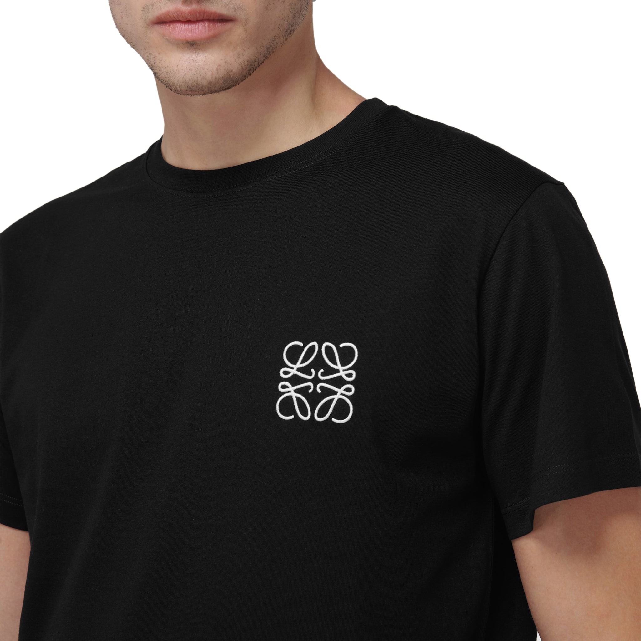 Loewe Anagram Chest Logo Black T-Shirt for Men - Stylish Casual Cotton Tee for Everyday Wear, Street Fashion & Outfits