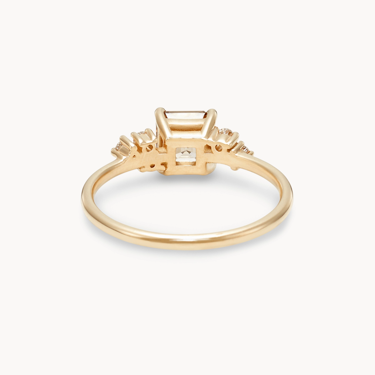 Borealis Bond Unique 14K Yellow Gold Ring with Asscher Cut & Brilliant Diamonds – Perfect for Engagement, Anniversary & Special Occasions