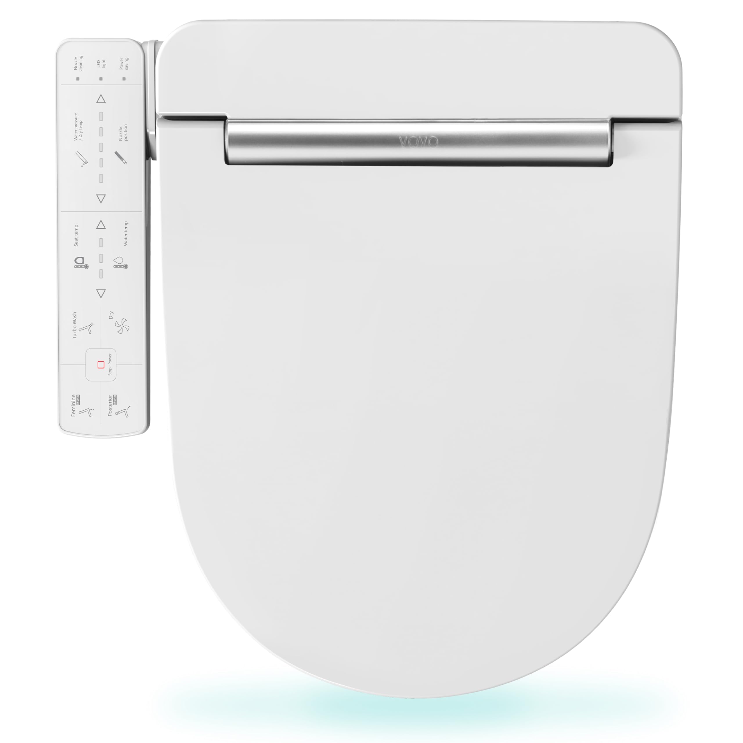 VOVO VB-3100SR Smart Bidet Toilet Seat with Warm Water, Heated Seat, Air Dryer & LED Nightlight - White Round for Modern Bathroom Comfort | Full Stainless Steel Nozzle | Perfect for Elderly & Luxury Home Upgrade