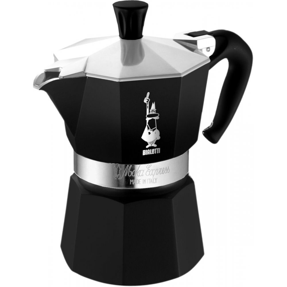 Bialetti Moka Express Stovetop Espresso Maker - 6 Cup Italian Coffee Pot, Black Lacquer Finish | Perfect for Home Brewing, Camping & Gifts