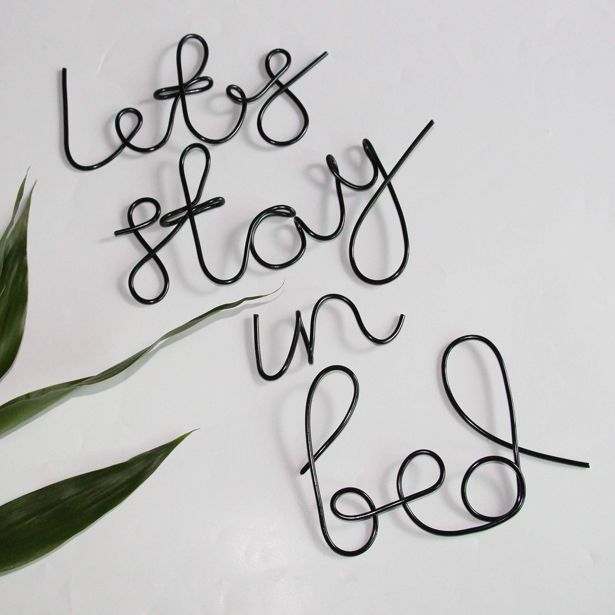 Let's Stay in Bed Metal Wall Decor - Romantic Love Sign for Bedroom, Housewarming, Wedding, Anniversary - Perfect for Home Wall Art and Cozy Spaces