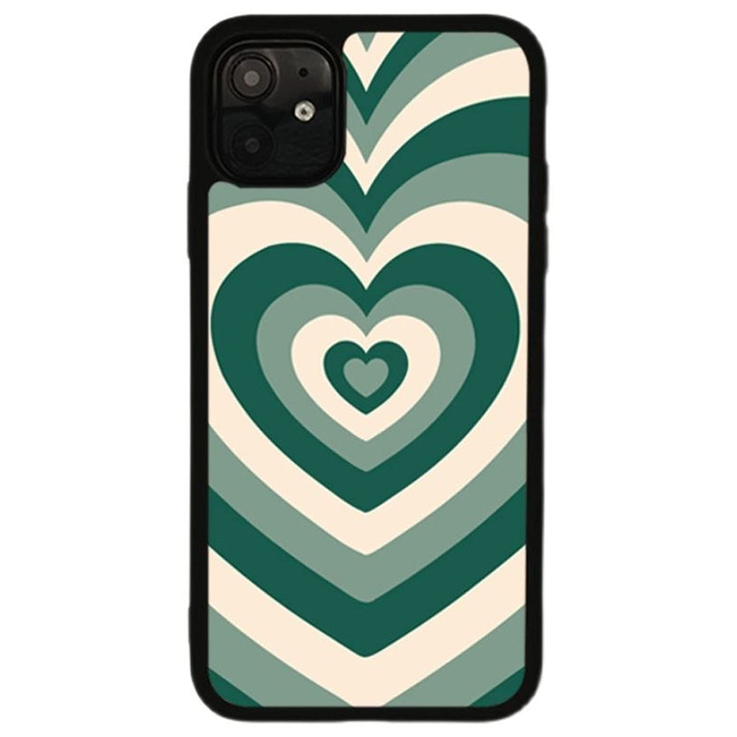 Aesthetic Green Heart Phone Case for iPhone 7/8 - Cute Protective Cover with Trendy Design | Perfect for Everyday Use, School, Work & Travel