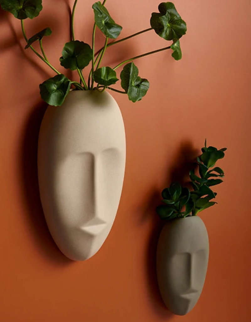 About a Face Ceramic Wall Accent & Vase - Handmade Home Decor for Living Room, Bedroom, or Office - Unique Gift Idea for Housewarming & Interior Design
