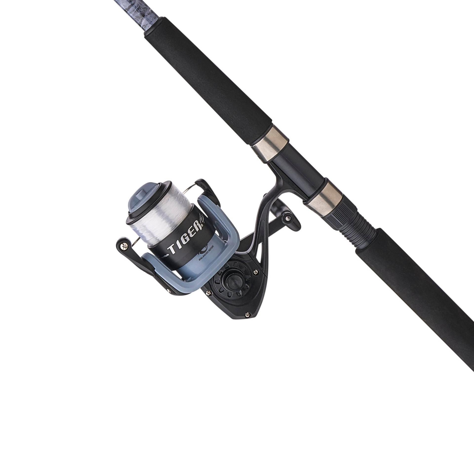 Tiger Spinning Surf Fishing Rod and Reel Combo - Mossy Oak Camo Design - Perfect for Saltwater and Freshwater Fishing, Beach, Pier, and Boat Angling