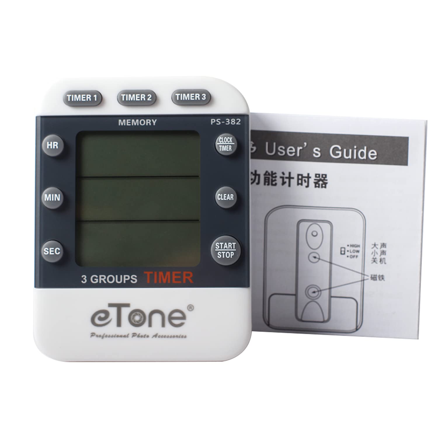 eTone 3-Channel Digital Timer Counter for Darkroom Film Development | Countdown Clock for Photography Processing Equipment | Perfect for Film Camera Enthusiasts & Professional Darkroom Labs