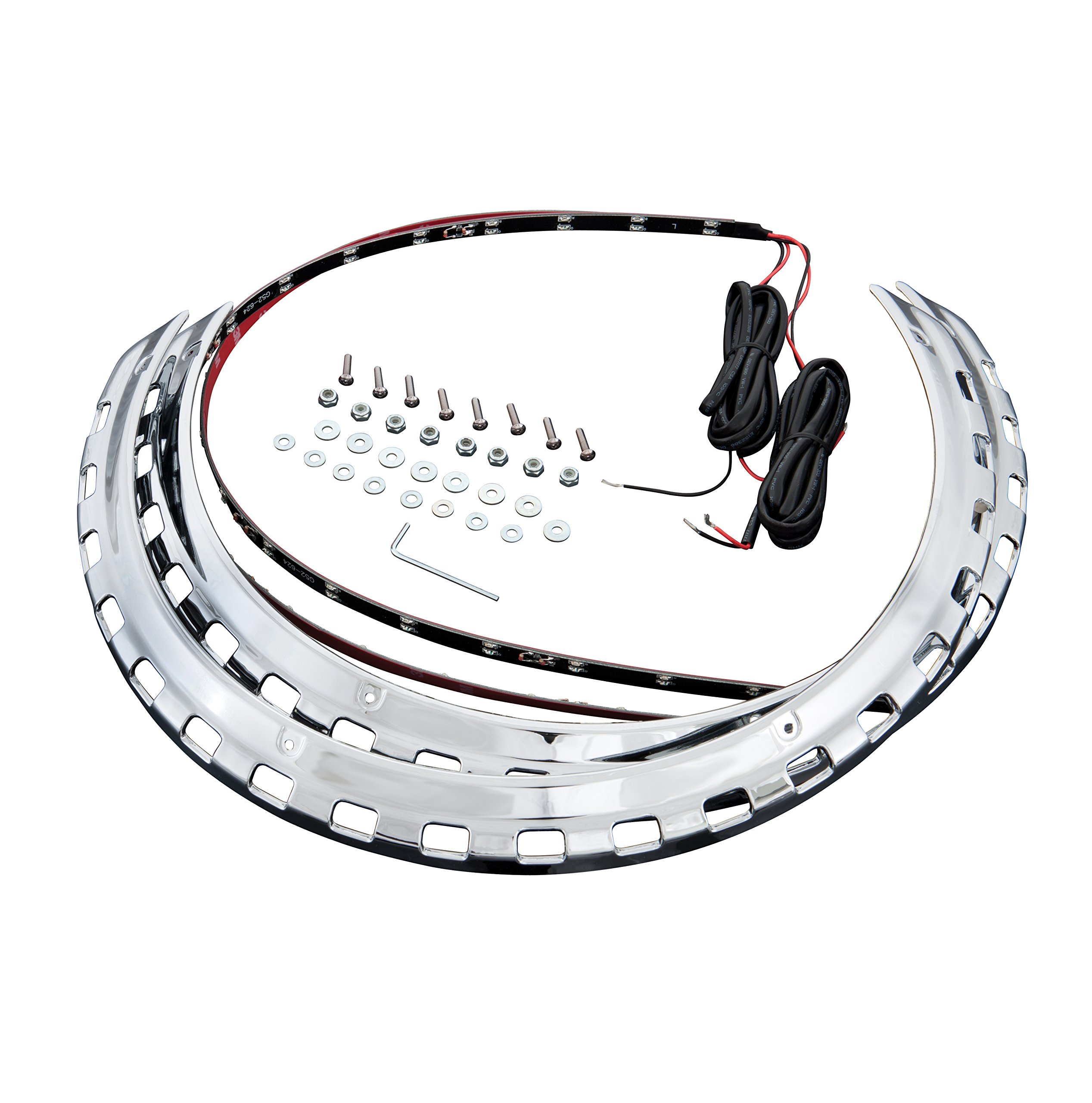 Honda Goldwing Tri-Color LED Rotor Accent Kit - Show Chrome Accessories 2-452T - Motorcycle Custom Lighting for Night Riding & Enhanced Visibility