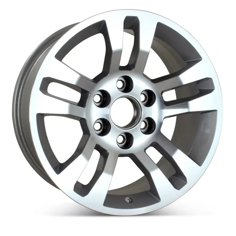 18 Inch Chevy Silverado Wheel Replacement 2014-2020 - Machined Silver Replica Rim 5646 20937769 for Off-Road & Street Driving