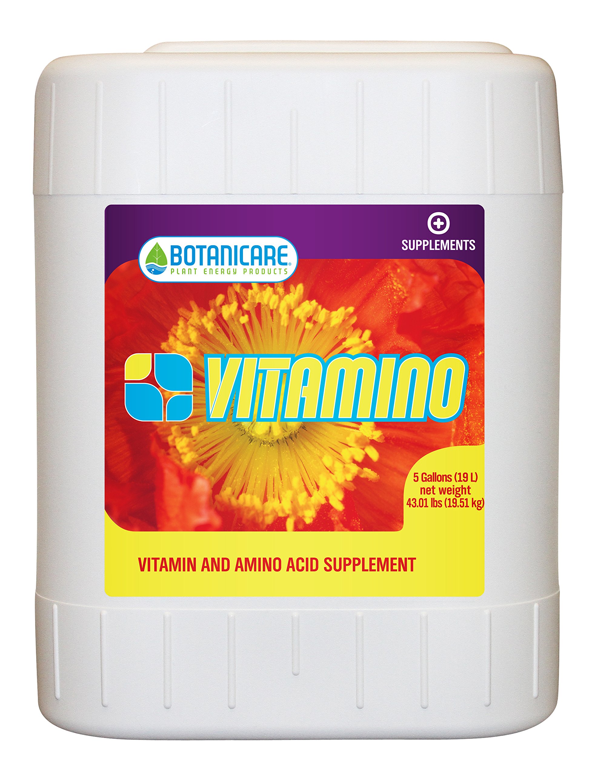 Botanicare Vitamino B1 Vitamin Supplement for Plants - 0.1-0-0 NPK Ratio - 5 Gallon - Hydroponic & Soil Nutrient Booster for Healthier Growth | Indoor Gardening, Greenhouse, Commercial Farming Use