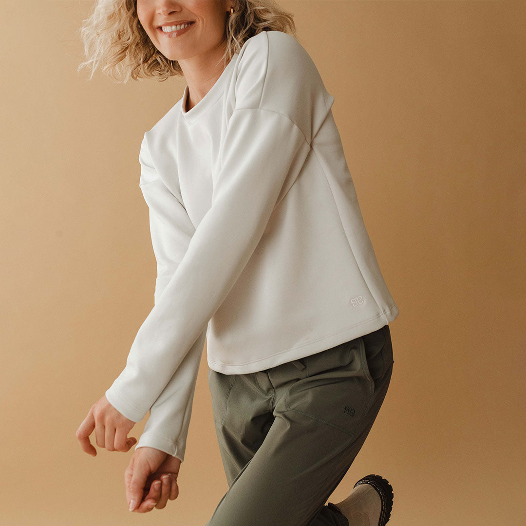 Brighton Women's Stone Pullover Sweater - Cozy Knit Top for Fall & Winter | Perfect for Casual Outfits, Office Wear & Layering