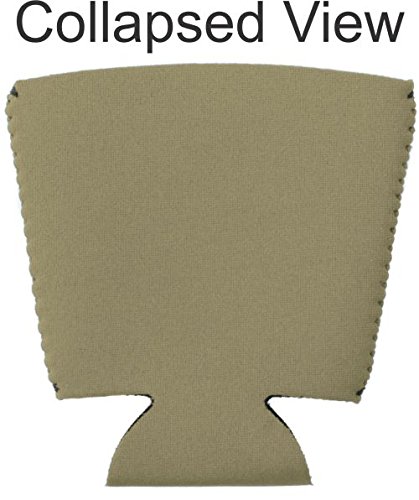 Beer Can Bacon Accents Party Cup Koozie - Insulated Can Cooler for Beer, Soda & Beverages - Perfect for BBQs, Tailgating & Outdoor Parties (Khaki)