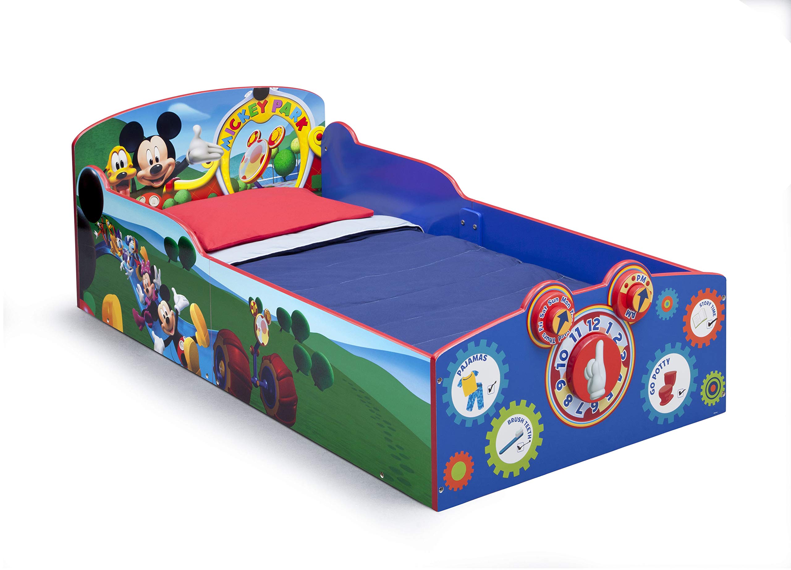 **Delta Children Disney Mickey Mouse Interactive Wood Toddler Bed with Serta Perfect Slumber Dual-Sided Recycled Fiber Core Mattress – Safe & Comfortable Kids Bedroom Set for Boys & Girls**    *(Perfect for nursery, toddler room, or first big-kid bed transition!)*