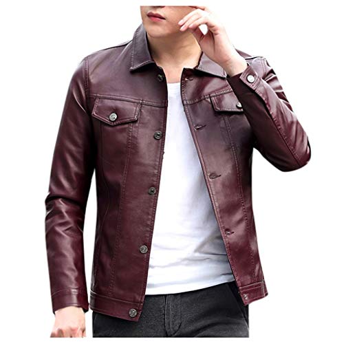 Men's Genuine Leather Biker Jacket - Winter Motorcycle Coat with Zipper & Long Sleeves - Stylish Outerwear for Riding, Casual Wear & Cold Weather Protection