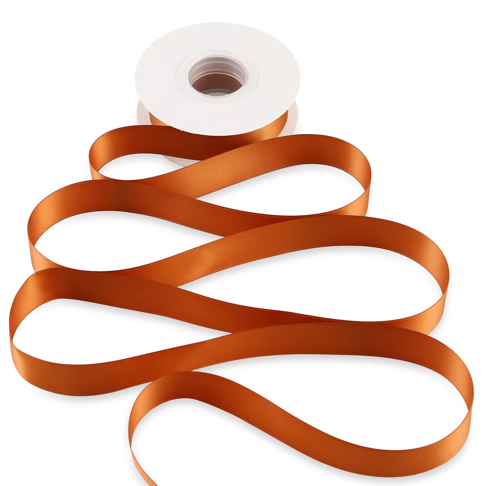 1 Inch Copper Satin Ribbon - 25 Yards Bulk Roll for Christmas Tree Decorations, Gift Wrapping, Crafts & Holiday DIY Projects - Elegant Metallic Finish for Party, Wedding & Home Decor