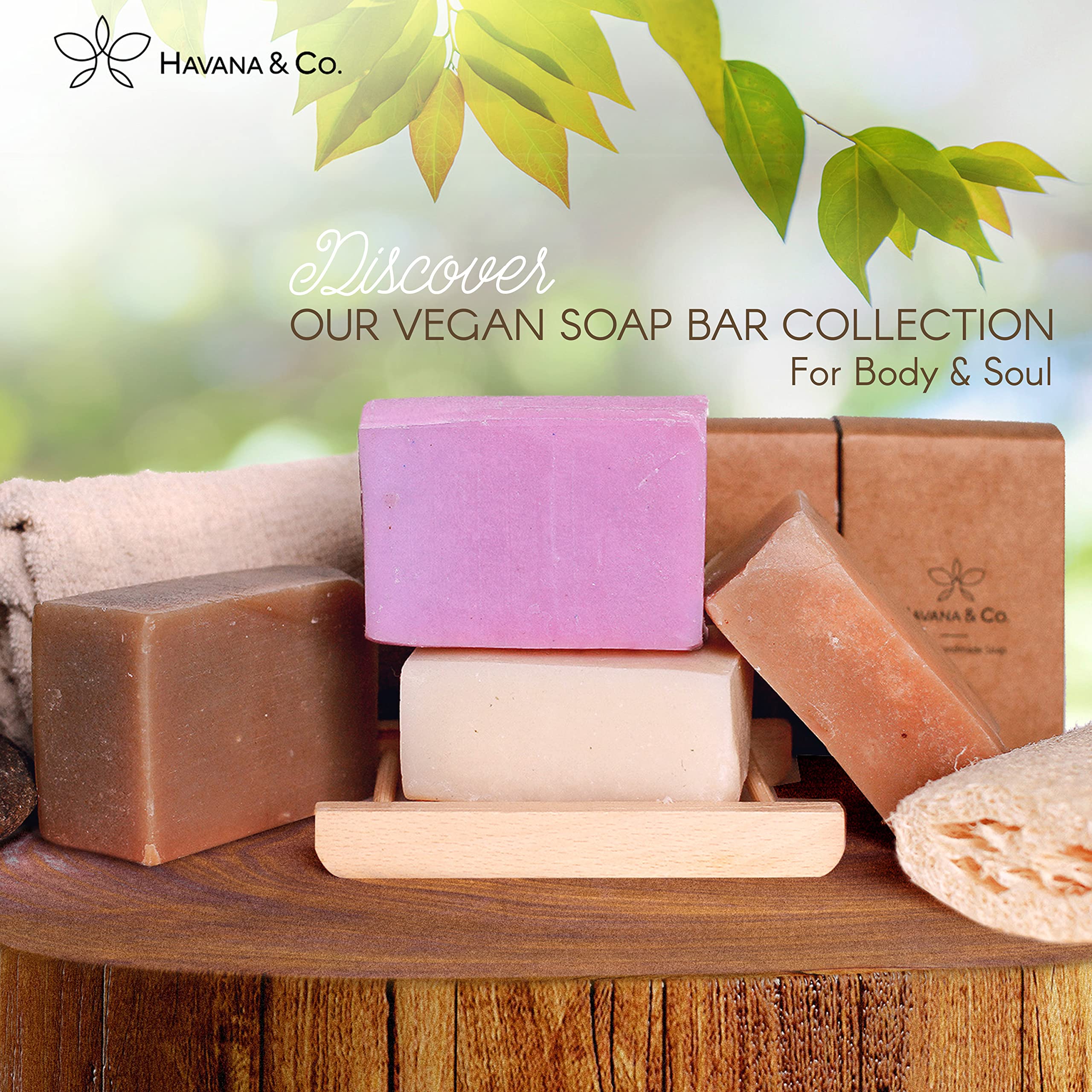 Havana & Co. Natural Lemongrass Soap Bars 5.3oz - Handmade Vegan Moisturizing Body Bar for Men & Women - Cold-Pressed Face, Hand & Bath Wash - Ideal for Dry Skin Care, Spa Day & Eco-Friendly Gifting