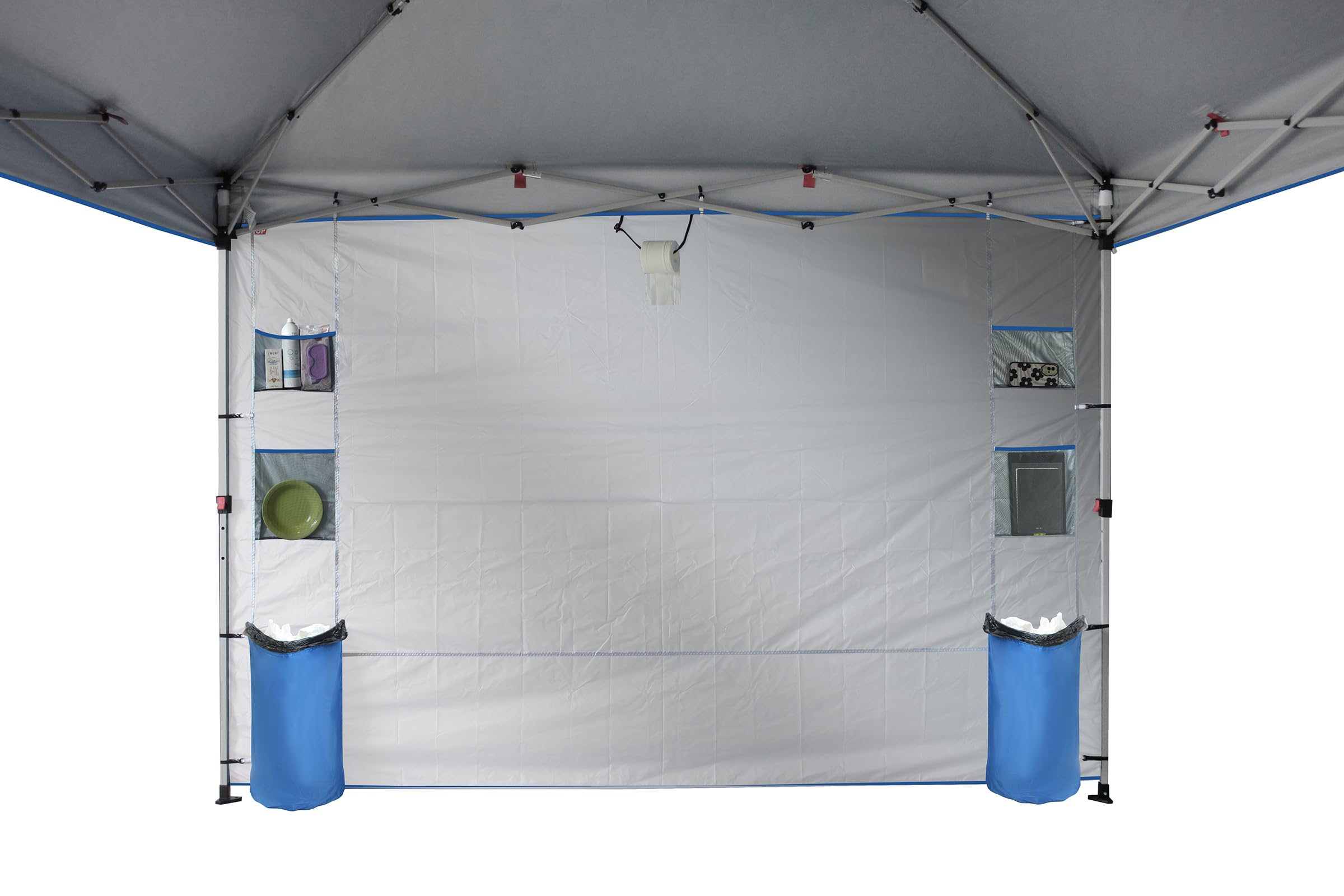 10x10 Pop Up Canopy Tent with Sidewalls & Pockets - Easy One-Person Setup Portable Sun Shelter for Camping, Beach, Backyard, Picnics & Outdoor Events - Blue Instant Shade Canopy by CROWN SHADES