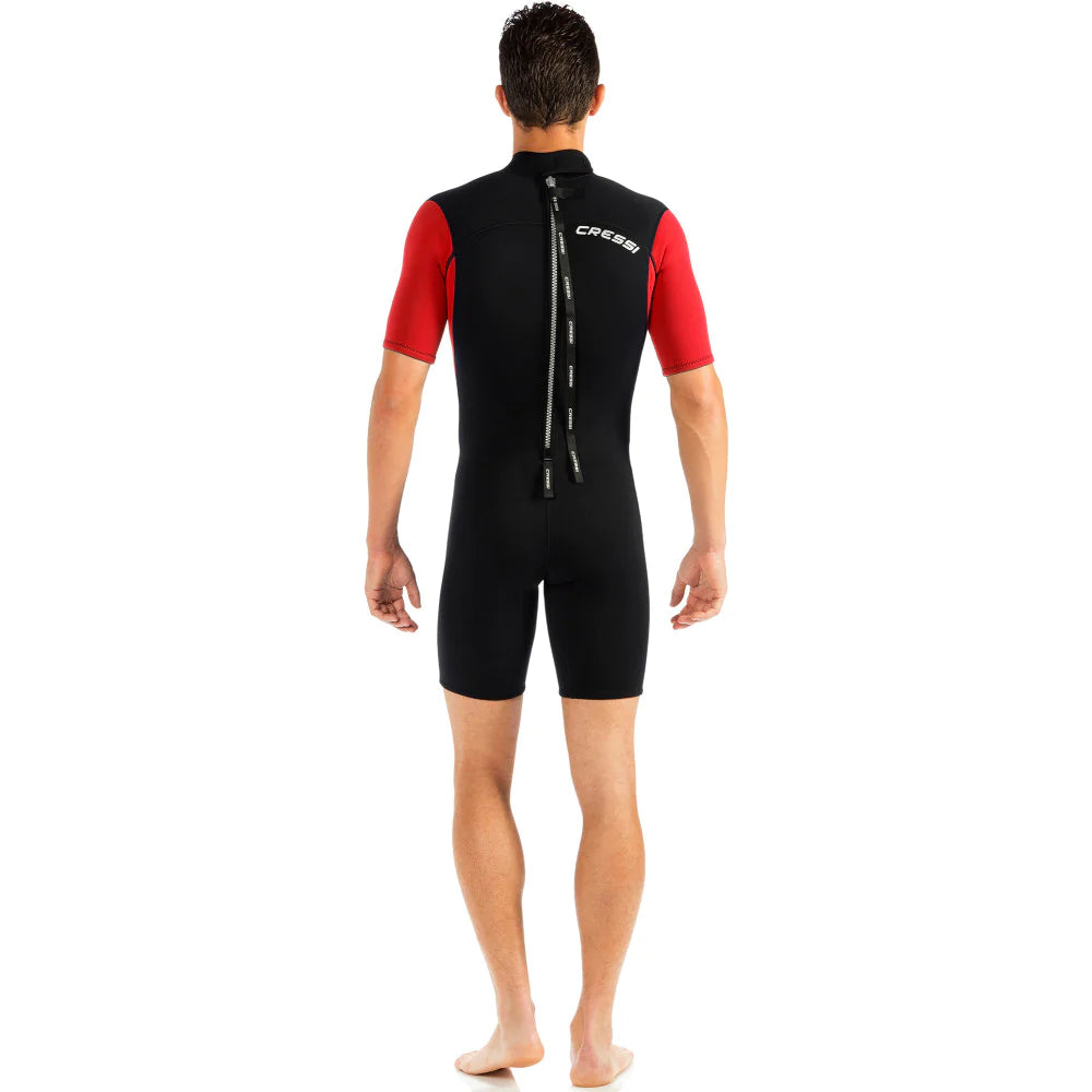 Cressi Med X 2.5mm Neoprene Wetsuit for Men - Black/Red - Scuba Diving, Snorkeling & Water Sports Gear
