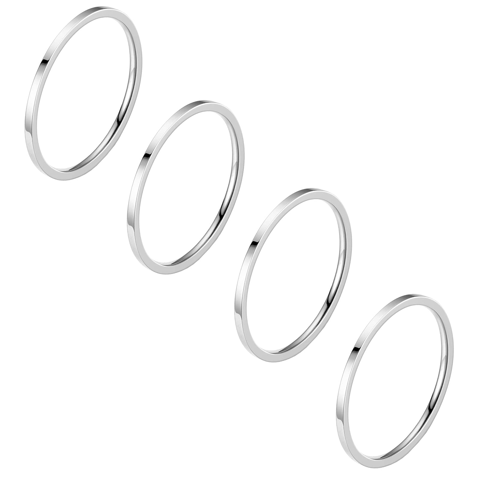 Stackable Thin Band Rings for Women - Minimalist Stainless Steel Knuckle & Toe Rings - Perfect for Layering, Everyday Wear & Gift Giving