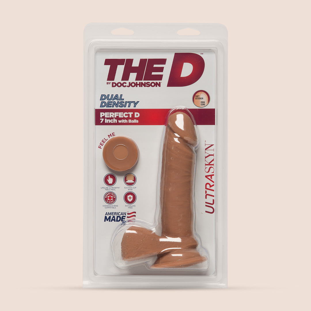 Ultra-Realistic Dual Density Dildo 7 Inch with Balls - The D™ Perfect D ULTRASKYN for Couples Play & Solo Pleasure | Lifelike Feel & Comfortable Use