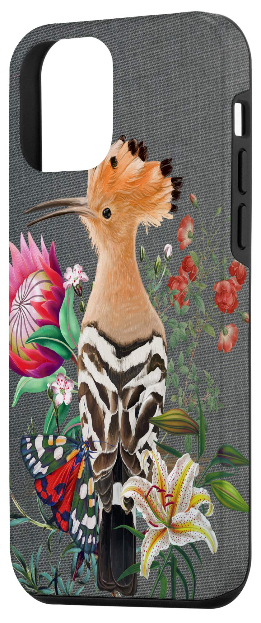 iPhone 12 Mini Phone Case - Floral Butterfly & Hoopoe Bird Design, Slim Protective Cover for iPhone 12 Mini - Perfect for Nature Lovers, Outdoor Adventures & Everyday Use