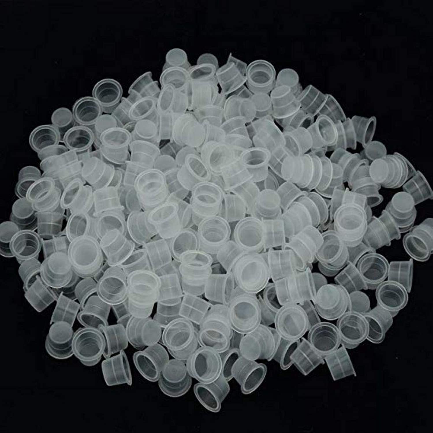 DOWEI 500pcs Disposable Plastic Ink Cups - Large #15 Ink Pigment Caps for Tattoo Supplies (500L) | Perfect for Tattoo Artists, Body Art Studios & Professional Ink Work