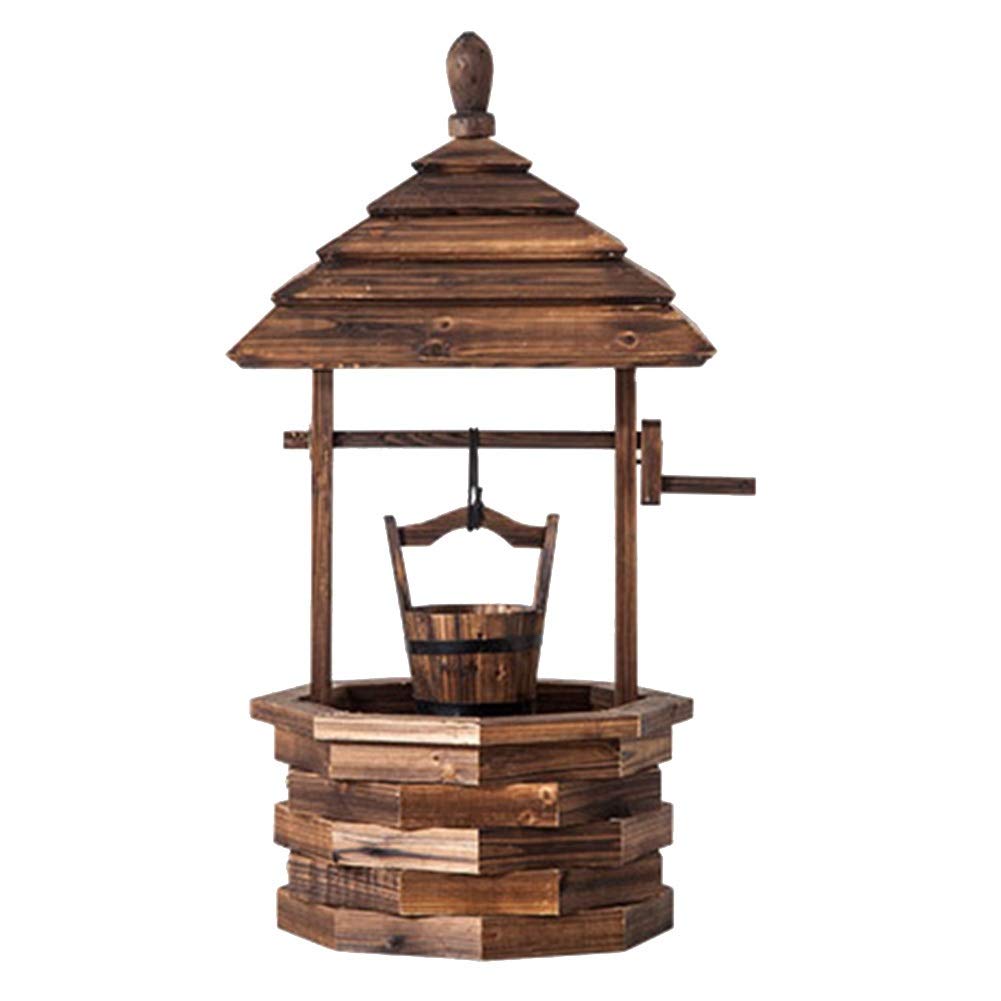 Premium Solid Wood Carbonized Bonsai Display Stand - Anticorrosive Retro Plant Shelf for Indoor/Outdoor Decor (31x31x85cm, Brown) - Perfect for Wedding Blessings, Patio Gardens & Home Decor
