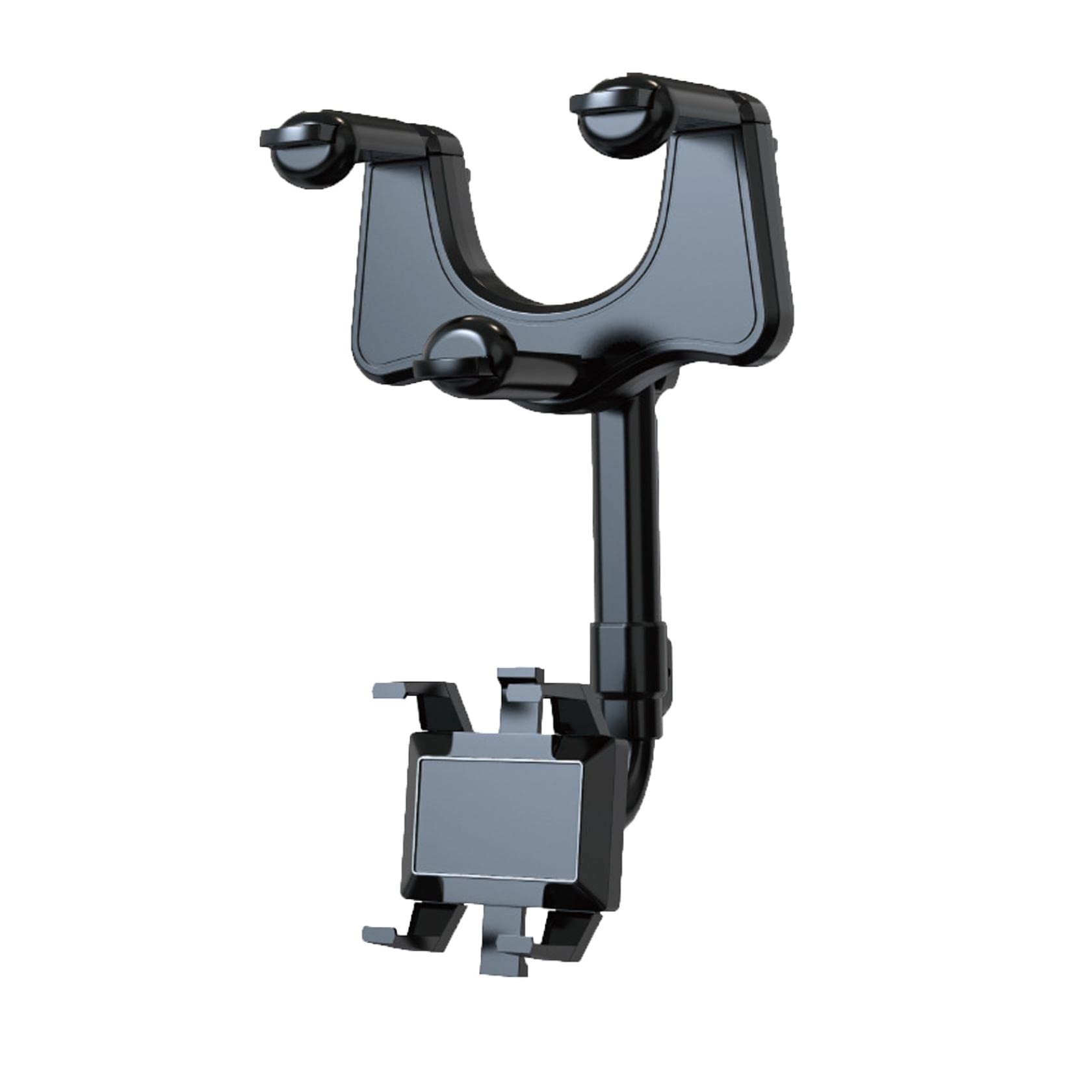 Retractable Car Phone Holder - Rotatable Auto Rearview Mirror Mount for iPhone & Android, One-Hand Operation Vehicle Phone Stand for GPS Navigation & Travel Recording | Perfect for Commuting, Road Trips & Rideshare Driving