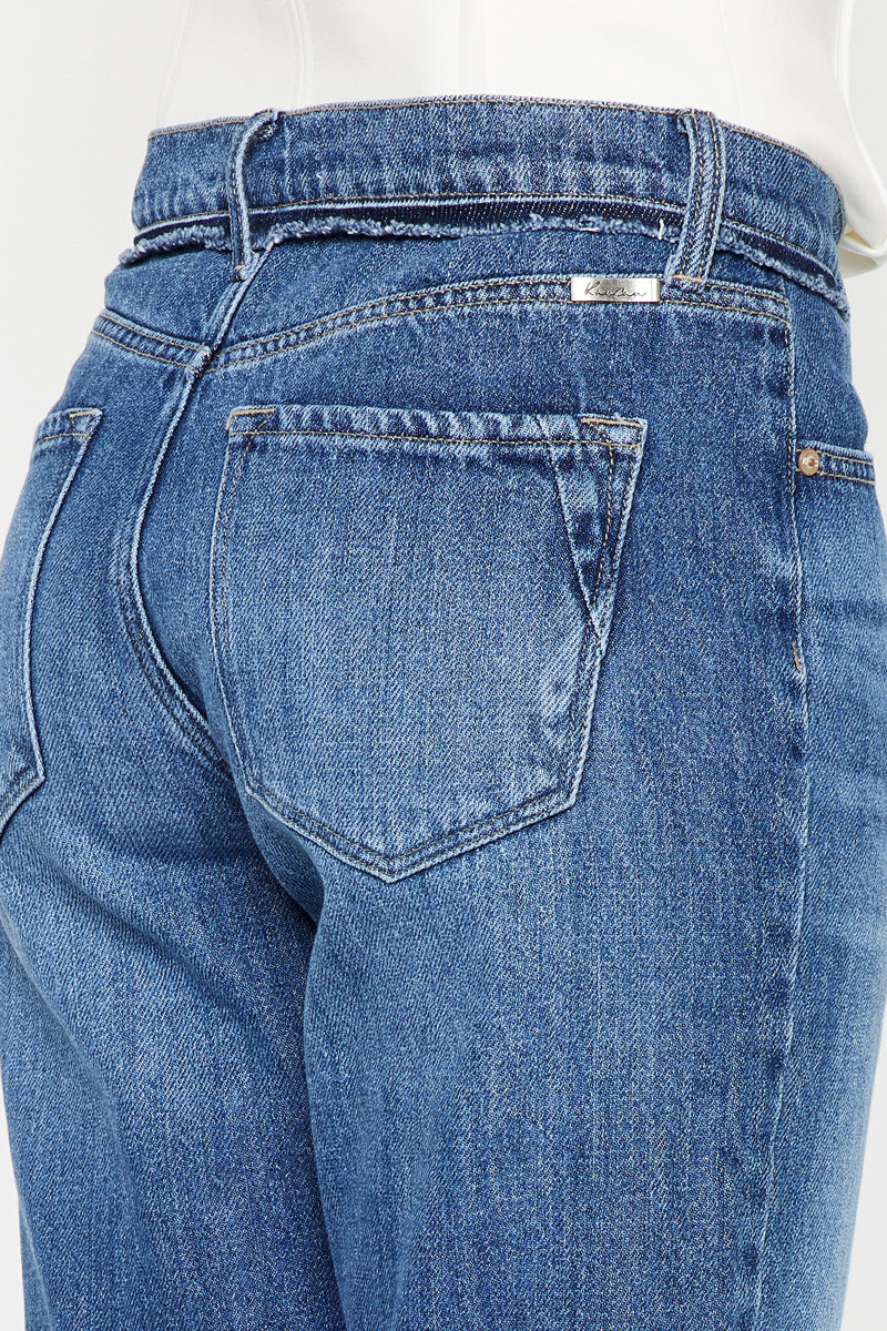 Angelina High Rise Slim Straight Leg Jeans for Women - Stretchy Denim Pants, Comfortable & Flattering Fit - Perfect for Casual Wear, Office & Date Night