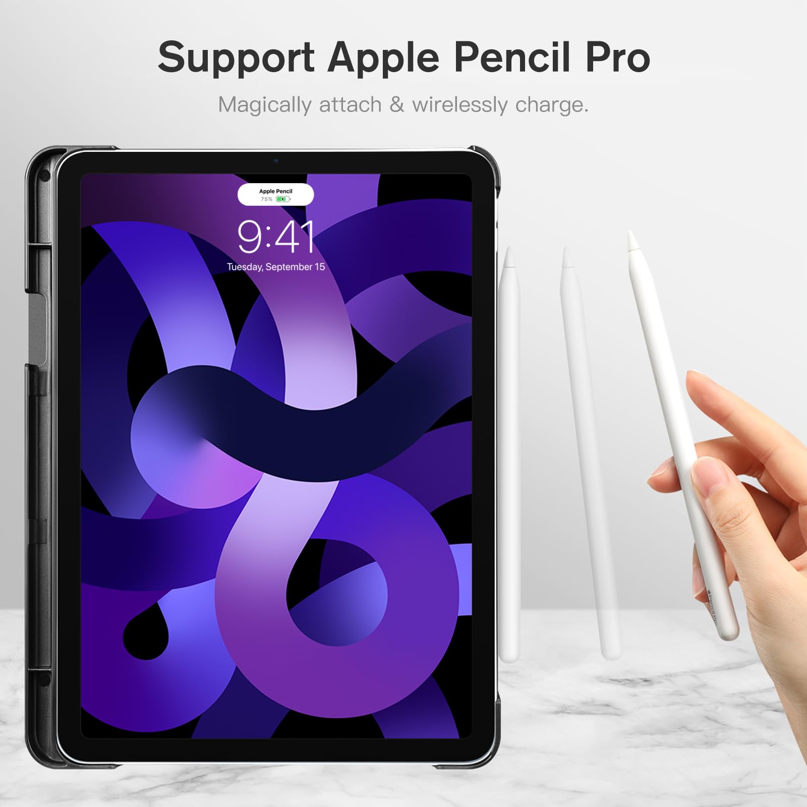 Fintie SlimShell Hard Protective Case for iPad Air 11-inch (M3 2025/M2 2024) & 10.9-inch (5th Gen 2022/4th Gen 2020) - Lightweight iPad Cover with Apple Pencil Holder, Composition Book Design | Perfect for Work, School & Travel