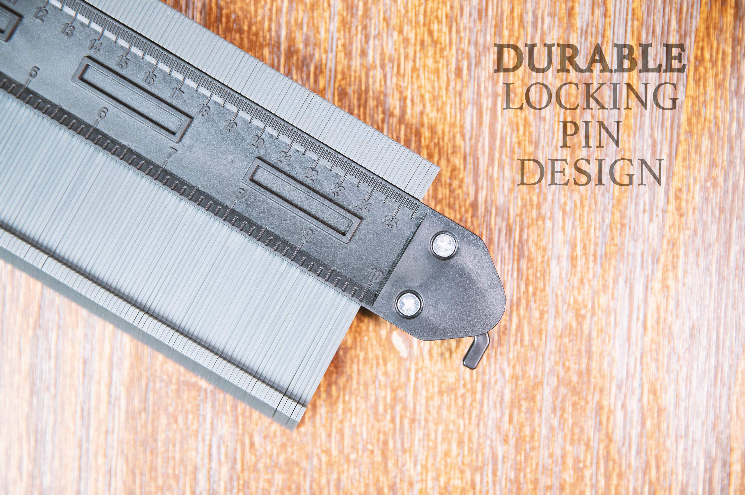 10 Inch Contour Gauge with Lock & Angle Finder - Precise Profile Duplicator Tool for Woodworking, Metal & Tile Work | FORMTEX Shape Measuring Ruler for DIY Projects, Home Renovation & Construction