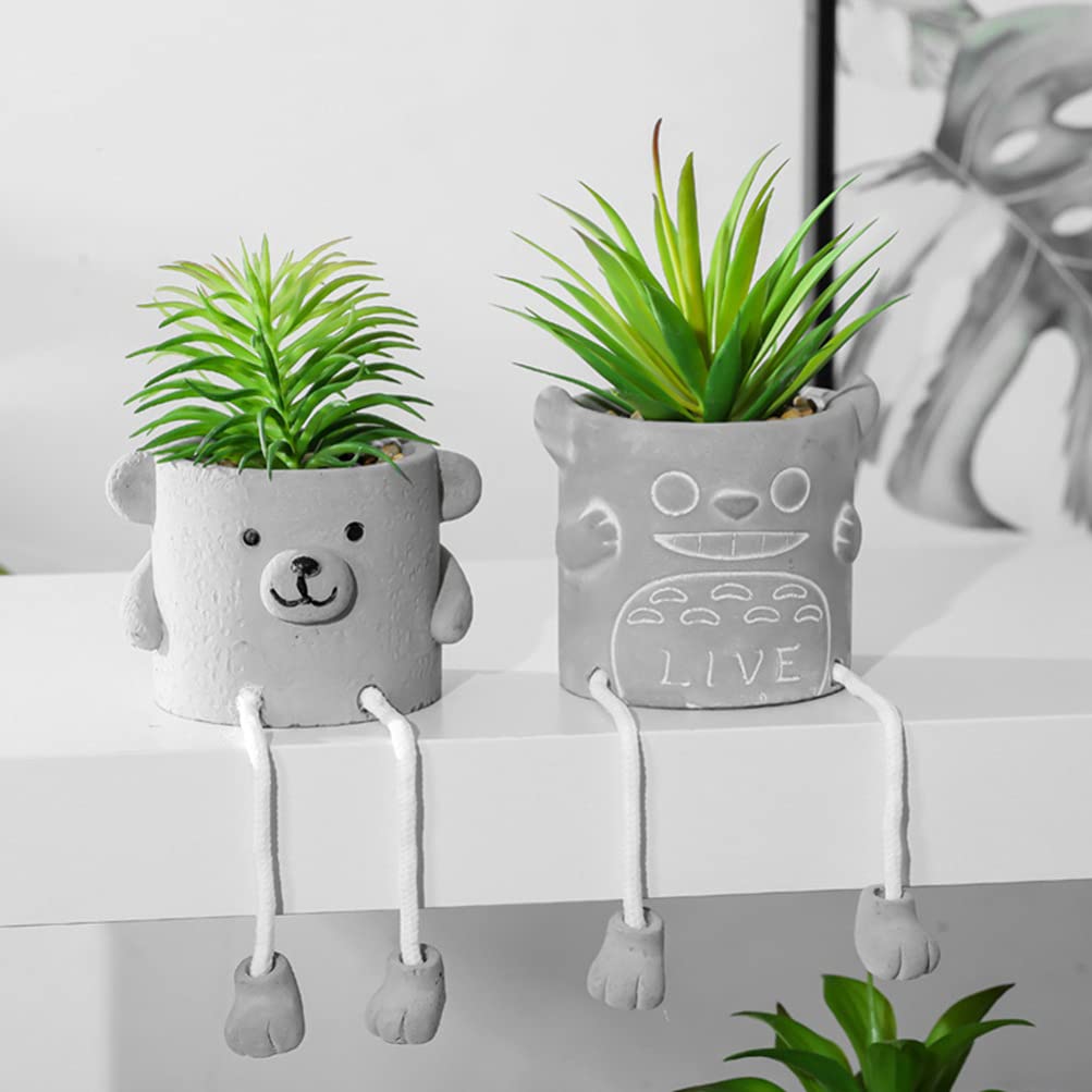 Wakauto 1PC Artificial Potted Plant - Fake Green Potted Shelf Decor, Mini Faux Plants for Home Office Desk, Simulation Bonsai Planter, Plastic Potted Plants for Indoor Decor, Living Room, Bedroom & Bathroom Decorations