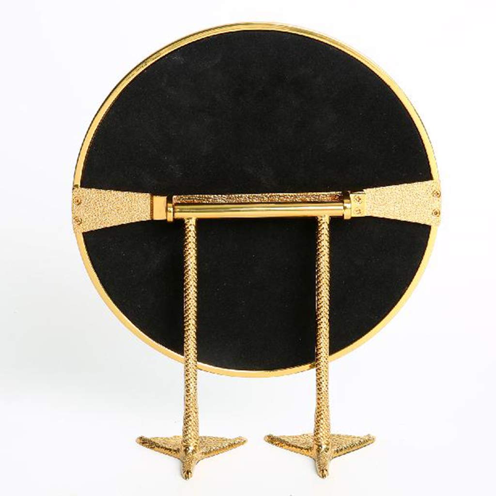 360° Adjustable Brass Duck-Foot Makeup Mirror - 7 Inch Round Vanity Mirror with Light Luxury Design for Home Decor & Beauty Station - Perfect for Bedroom, Bathroom, and Dressing Table