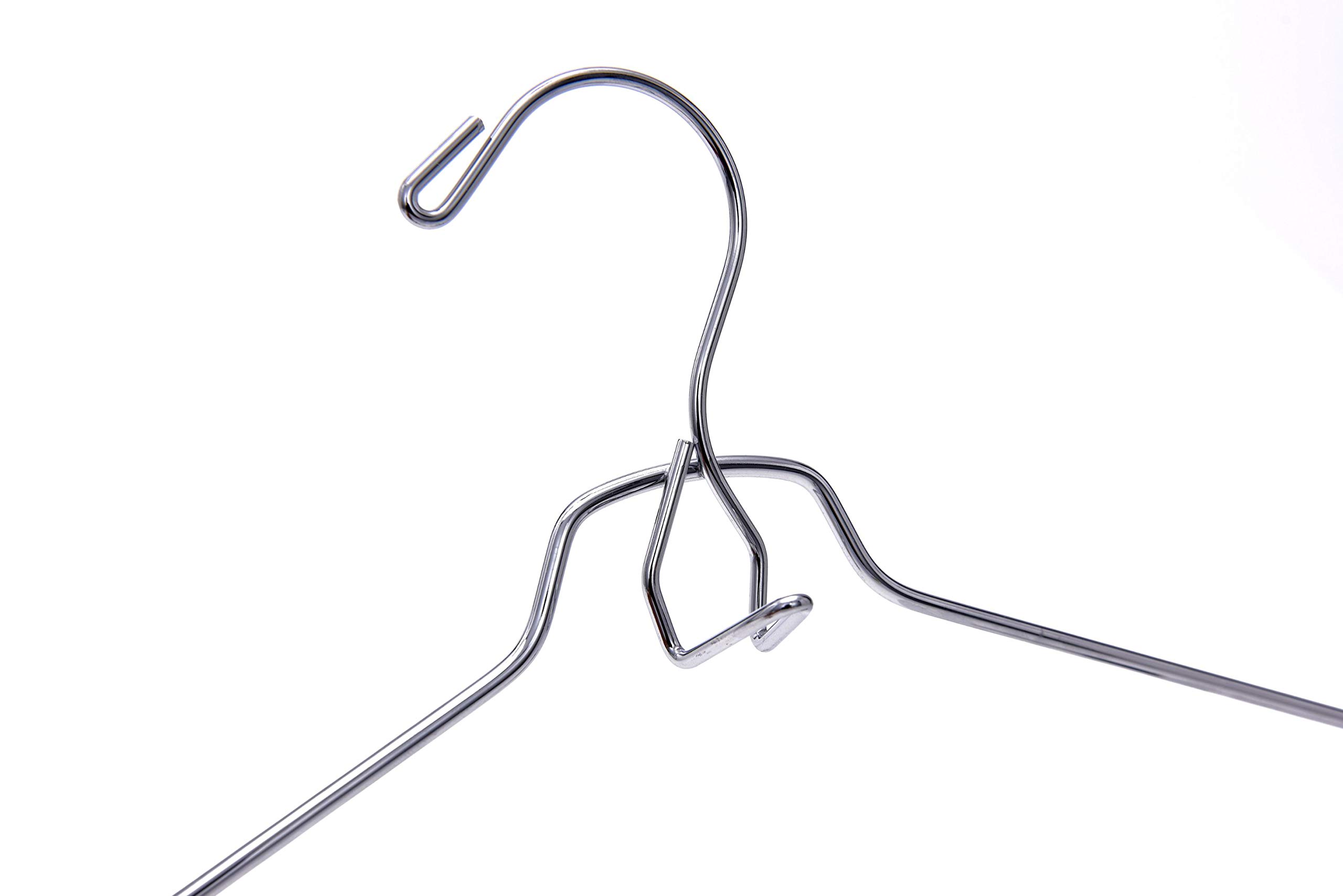 60-Pack Heavy-Duty Chrome Pant & Skirt Hangers with Wide Clips - Multi-Stackable Closet Organizers for Pants, Skirts & Dresses | Space-Saving Wardrobe Storage Solution