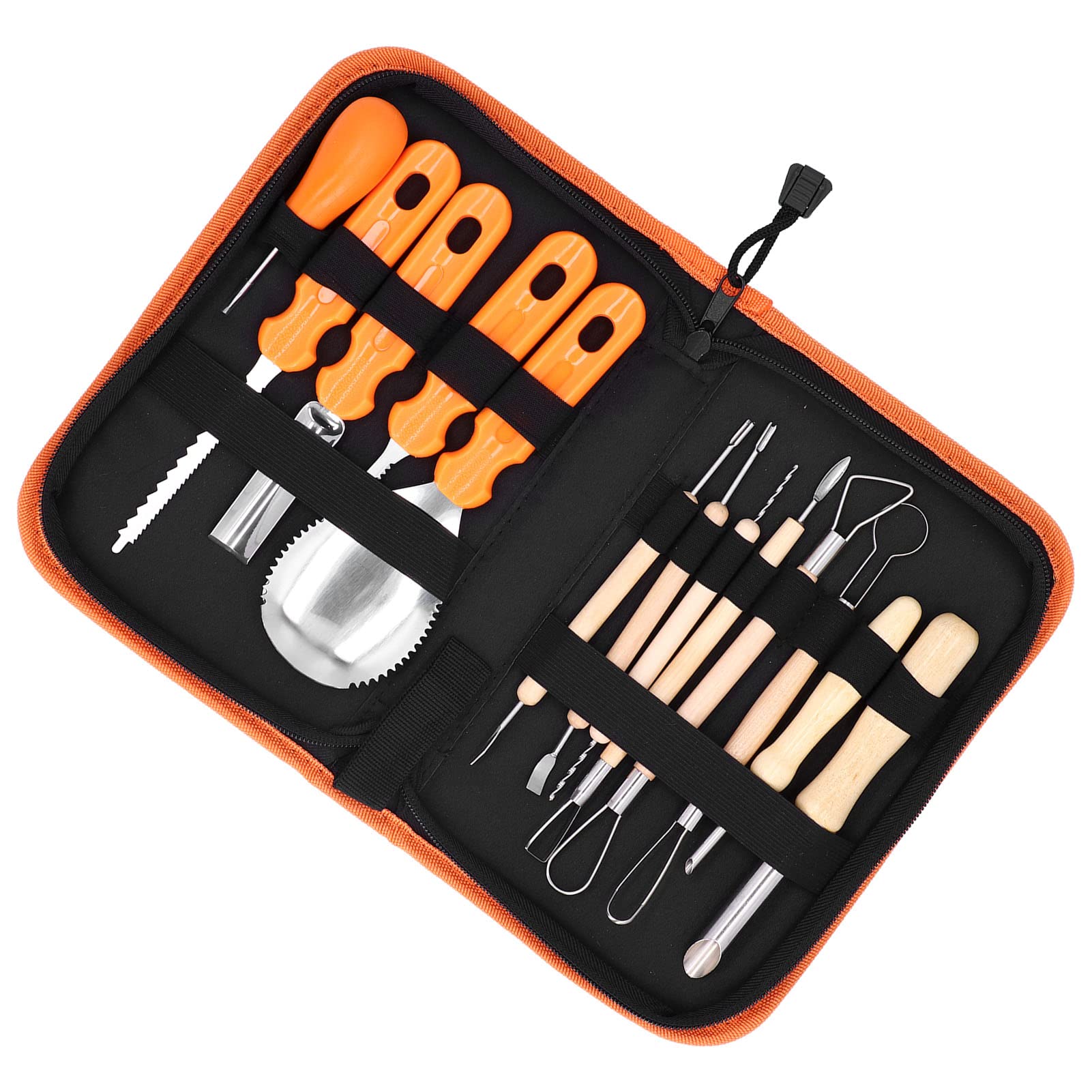 Premium Stainless Steel Halloween Pumpkin Carving Kit - 9-Piece Professional Pumpkin Carving Tools Set with Storage Bag for Jack O'Lanterns - Perfect for Halloween Decorations, Pumpkin Carving Parties & Fall Festival DIY Crafts
