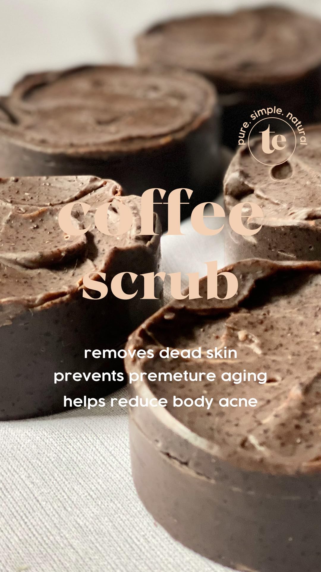 Organic Handmade Coffee Scrub Soap with Real Coffee Grounds & Unrefined Cocoa Butter - Exfoliating Body Cleanser for Smooth Skin, Perfect for Shower & Spa Day Self Care Routine