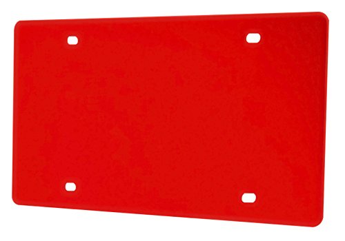 Laser Cut Acrylic Blank License Plate Holders - Set of 2 Red Marketing Display Stands for Retail Stores, Trade Shows & Business Promotions