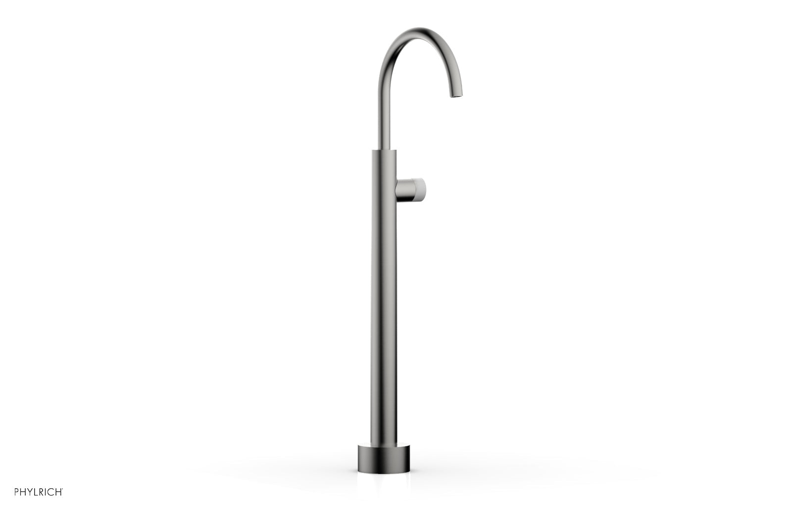 BASIC II Low Floor Mount Tub Filler with White Marble Handle - Model 230 47 04 - Perfect for Modern Bathroom Renovations and Spa-Like Bathtub Installations