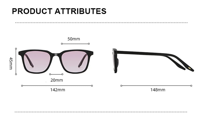 Stylish Black Unisex Square Acetate Sunglasses with Gradient Lenses - Trendy Full Rim Eyewear for Men & Women - Perfect for Outdoor Activities, Driving, and Fashion Accessories
