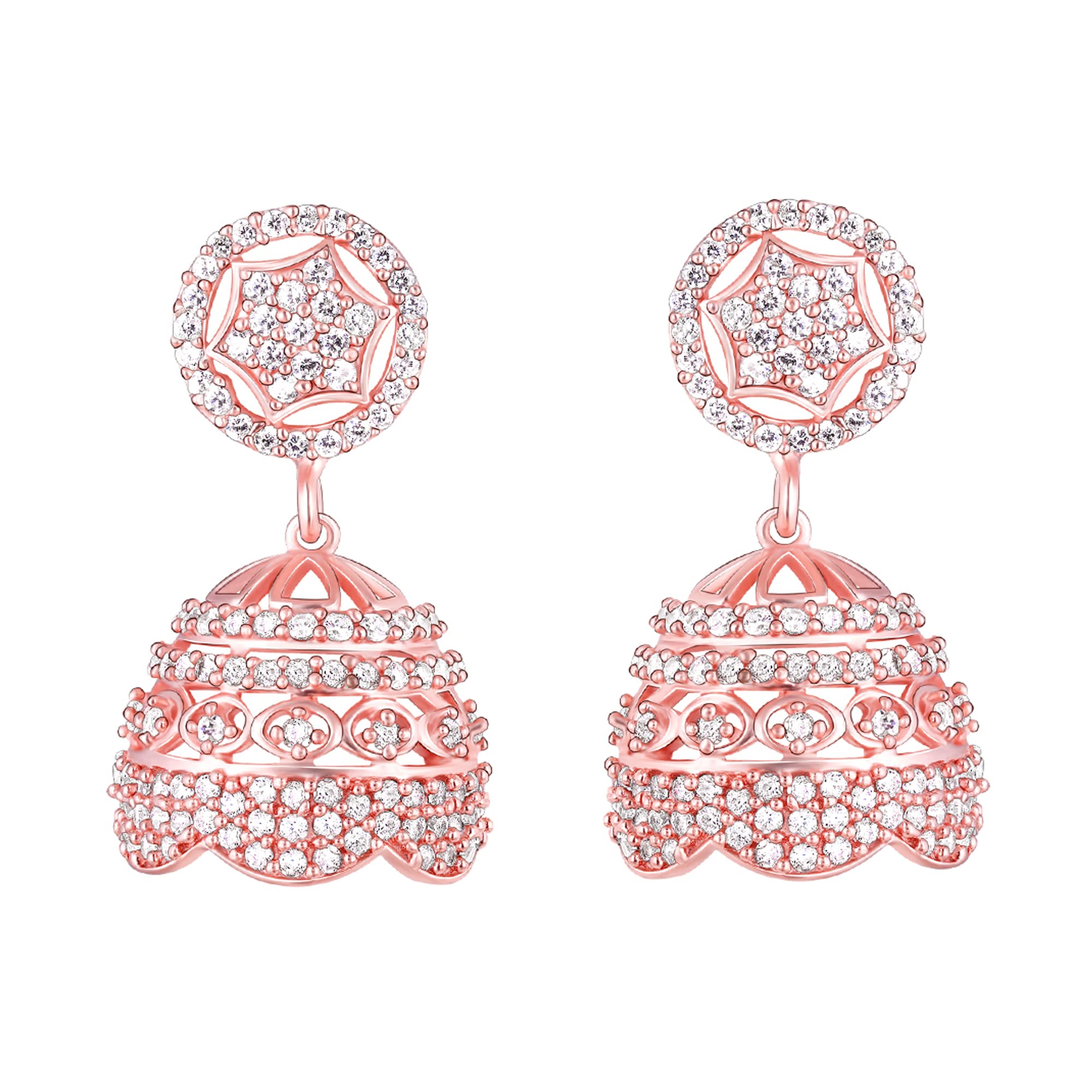 GIVA 925 Sterling Silver Rose Gold Plated Elegant Jhumka Earrings for Women | Authentic 925 Silver Jewelry with Certificate & 6-Month Warranty | Perfect Gift for Girlfriend, Wife, Daughter | Ideal for Weddings, Parties & Special Occasions