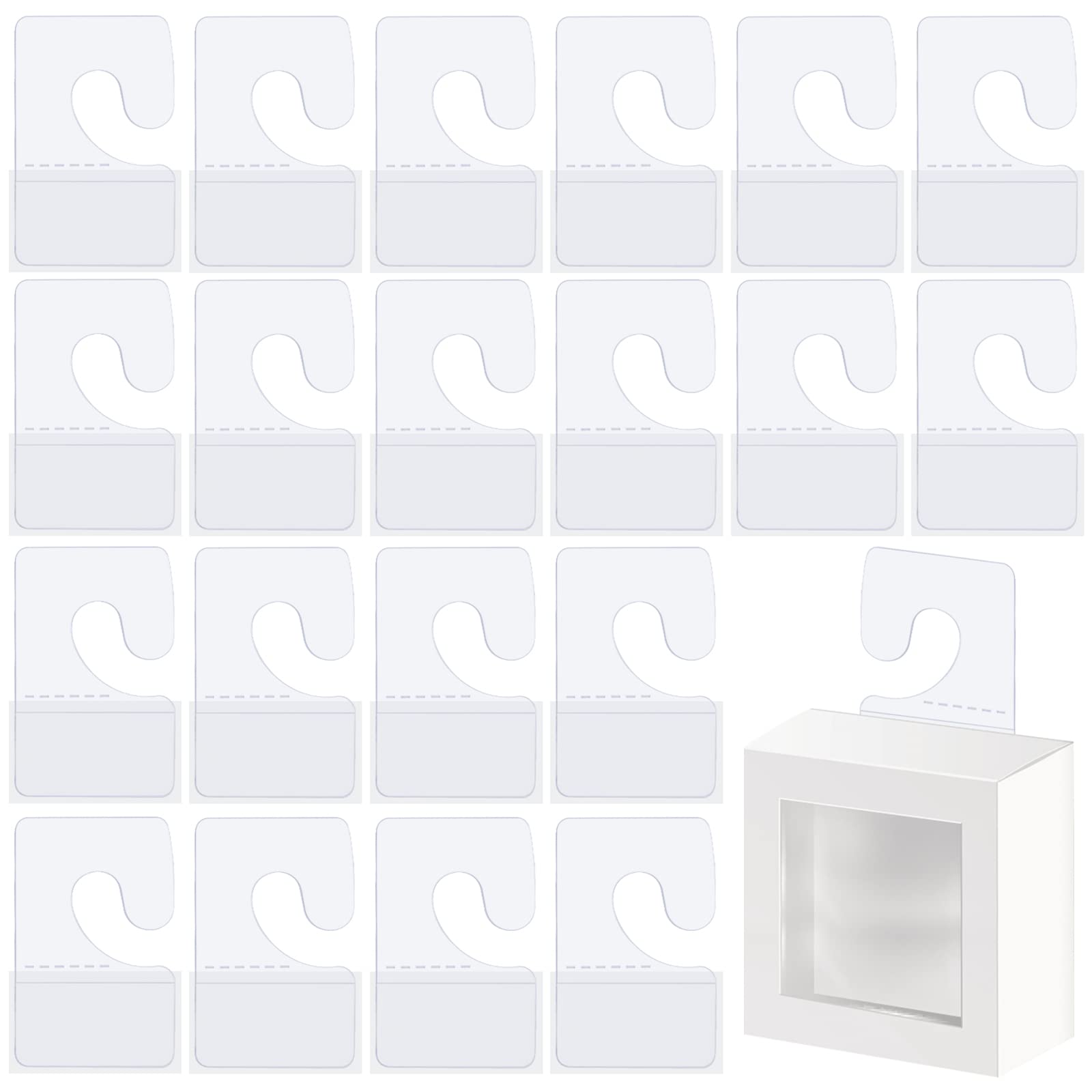 360 Pieces Self-Adhesive Plastic Hang Tabs for Retail Displays - 1.65x1.06 Inch Small Business Hanging Hooks, Sticky Tags for Clothing, Jewelry & Product Labeling - Perfect for Boutiques, Craft Shows & Retail Organization