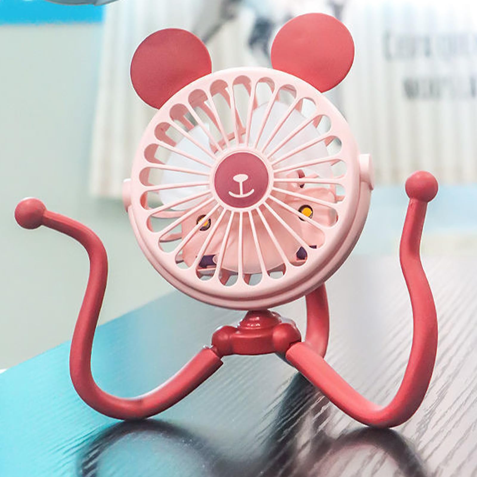 Octopus Stroller Fan - Portable Electric Cart Fan with Silent Operation for Baby Strollers, Shopping Carts & Beds | Perfect for Outdoor Walks, Grocery Trips & Nursery Comfort